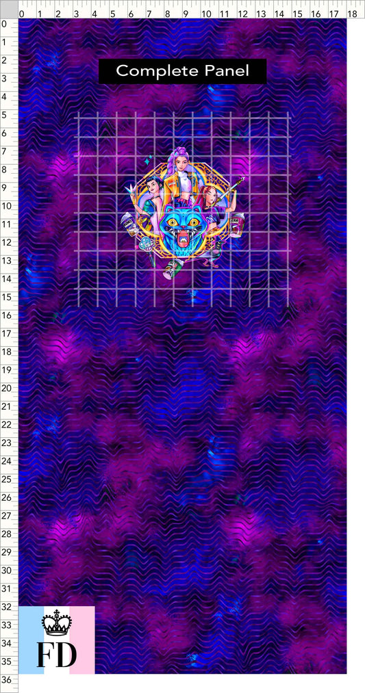 PREORDER - KPop Demon HuntrX - Panel - HunterX - Blue Magenta Waves - CHILD