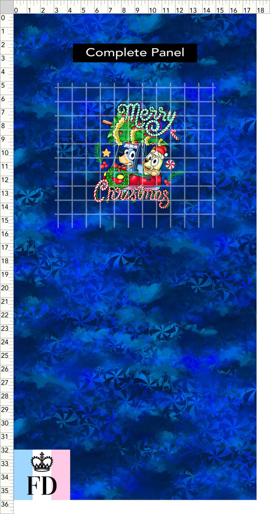PREORDER - Christmas Wackadoo! - Panel - Merry Car - Candy Blue - CHILD or ADULT