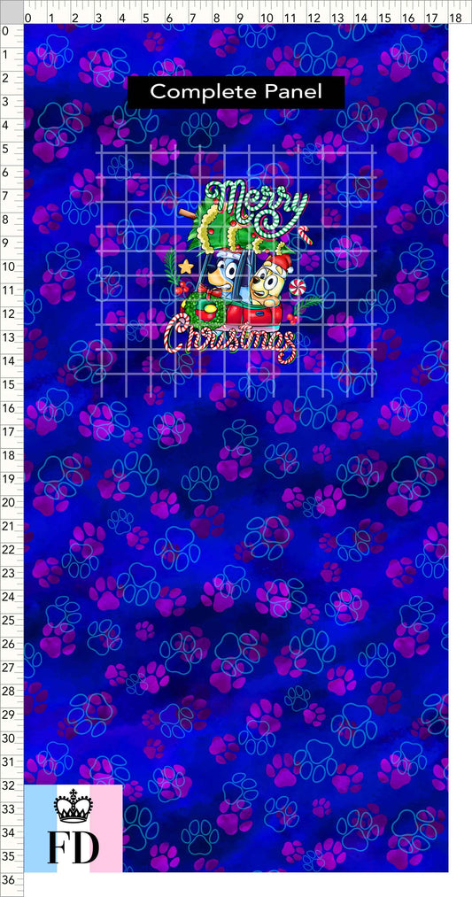 PREORDER - Christmas Wackadoo! - Panel - Merry Car - Paws Blue - CHILD or ADULT
