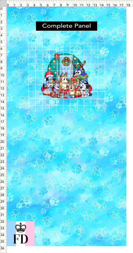 PREORDER - Christmas Wackadoo! - Panel - Party - Paws Light Blue - CHILD or ADULT
