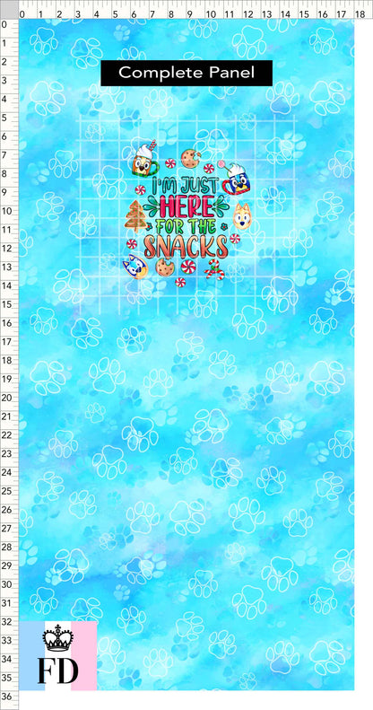 PREORDER - Christmas Wackadoo! - Panel - Snacks - Paws Light Blue - CHILD or ADULT
