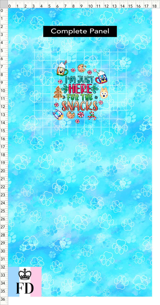 PREORDER - Christmas Wackadoo! - Panel - Snacks - Paws Light Blue - CHILD or ADULT