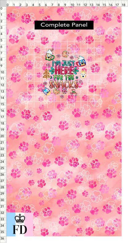 PREORDER - Christmas Wackadoo! - Panel - Snacks - Paws Peach Pink - CHILD or ADULT