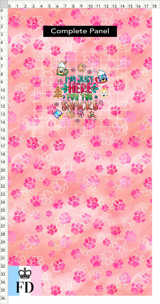 PREORDER - Christmas Wackadoo! - Panel - Snacks - Paws Peach Pink - CHILD or ADULT