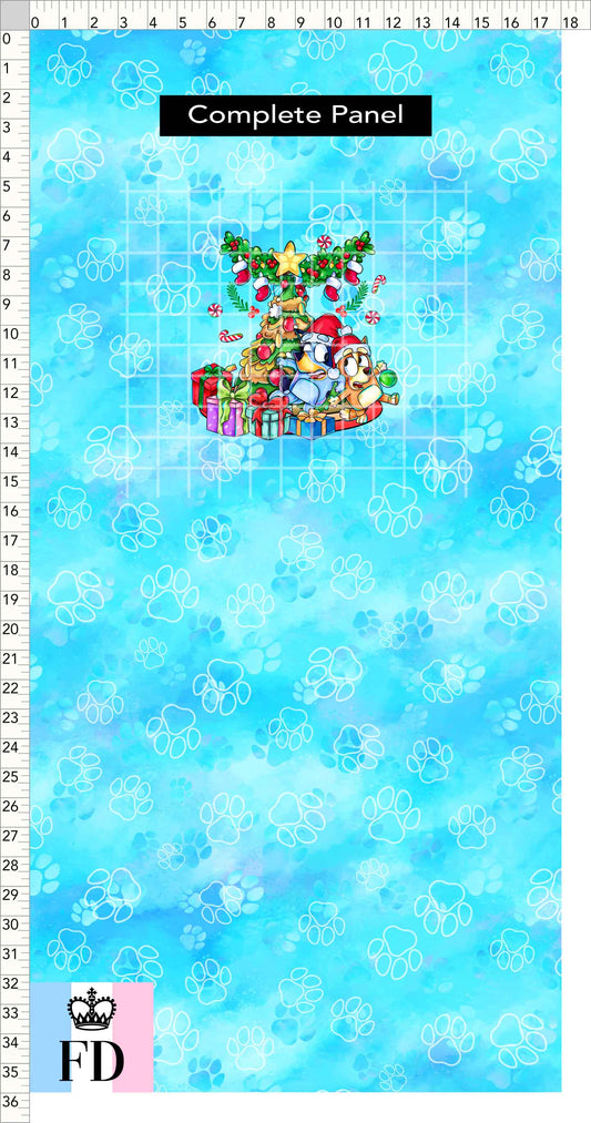 PREORDER - Christmas Wackadoo! - Panel - Tree - Paws Light Blue - CHILD or ADULT