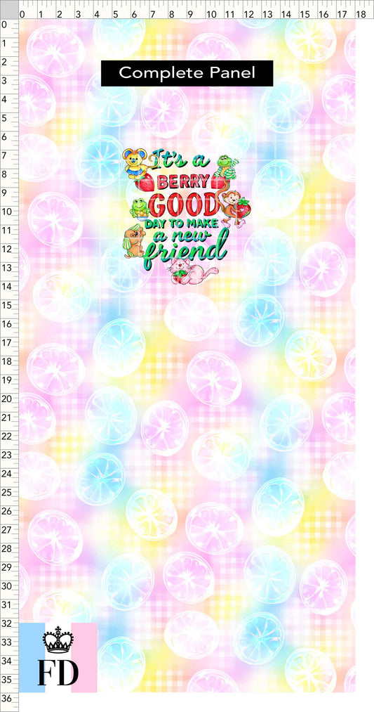 PREORDER - Short-Berry Friends - Panel - Berry Good Day - Lemons Colorful - CHILD or ADULT