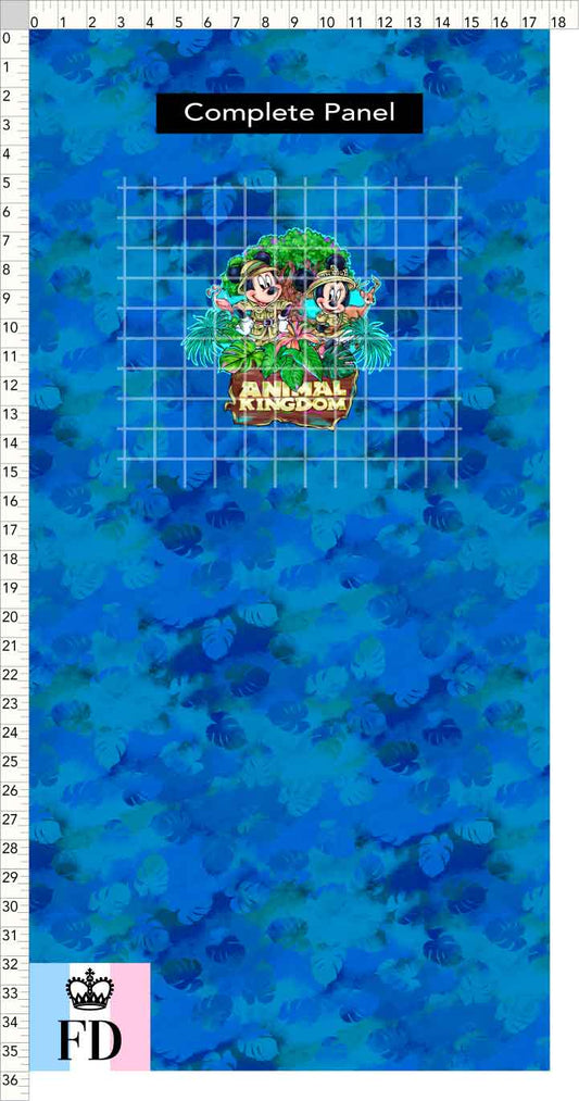 PREORDER - Safari Adventures - Panel - Mice AK - Leaves Blue - CHILD or ADULT