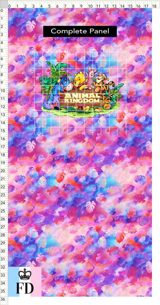 PREORDER - Safari Adventures - Panel - Pooh Friends AK - Leaves Colorful - CHILD or ADULT