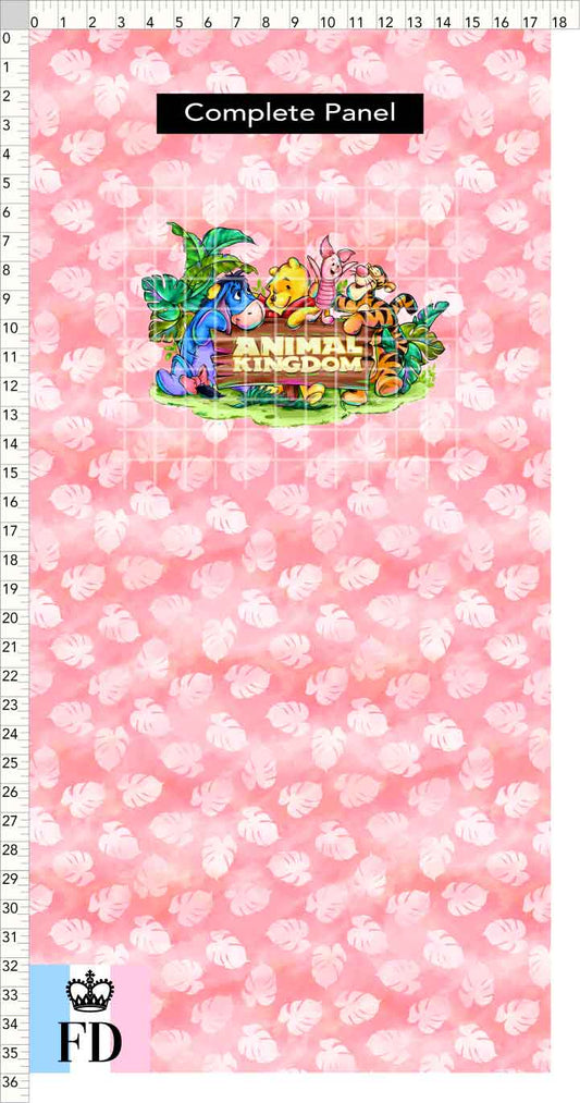 PREORDER - Safari Adventures - Panel - Pooh Friends AK - Leaves Rose - CHILD or ADULT