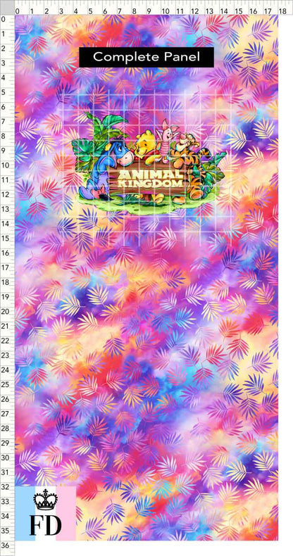 PREORDER - Safari Adventures - Panel - Pooh Friends AK - Palms Colorful - CHILD or ADULT