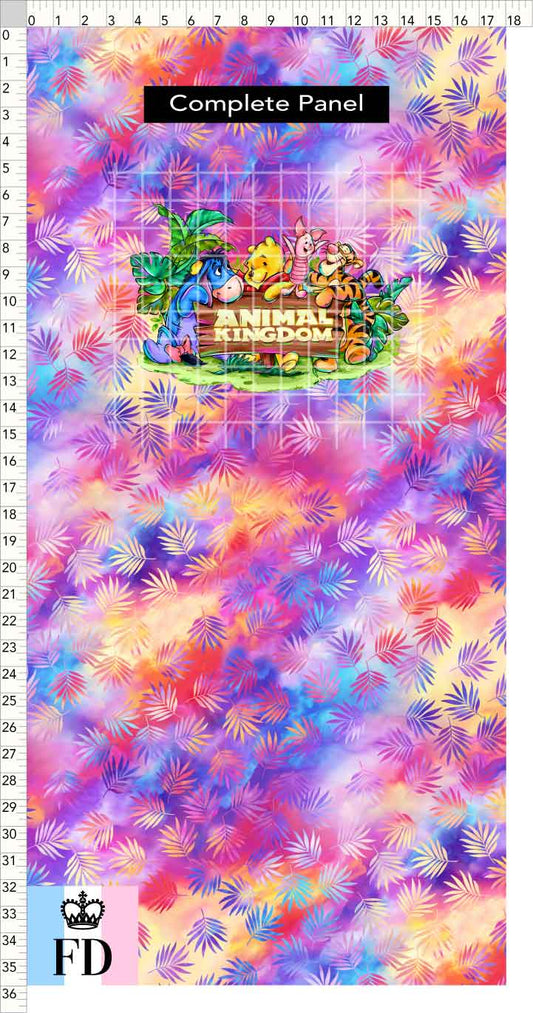PREORDER - Safari Adventures - Panel - Pooh Friends AK - Palms Colorful - CHILD or ADULT