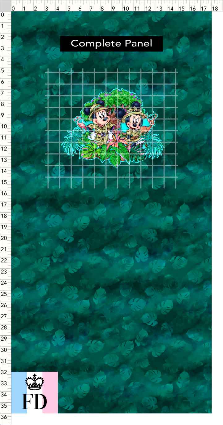 PREORDER - Safari Adventures - Panel - Safari Mice - Leaves Emerald - CHILD or ADULT