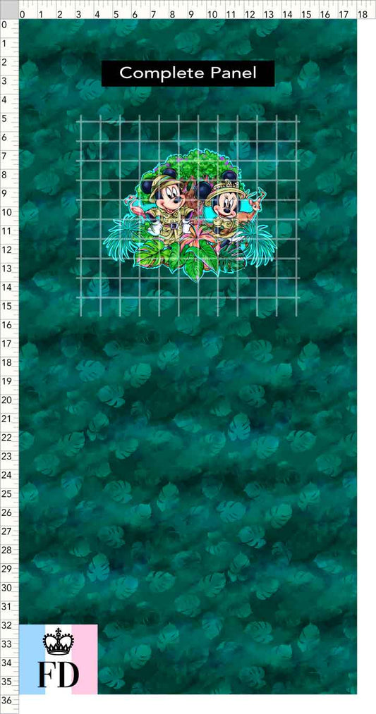 PREORDER - Safari Adventures - Panel - Safari Mice - Leaves Emerald - CHILD or ADULT