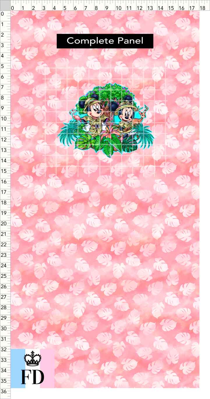 PREORDER - Safari Adventures - Panel - Safari Mice - Leaves Rose - CHILD or ADULT