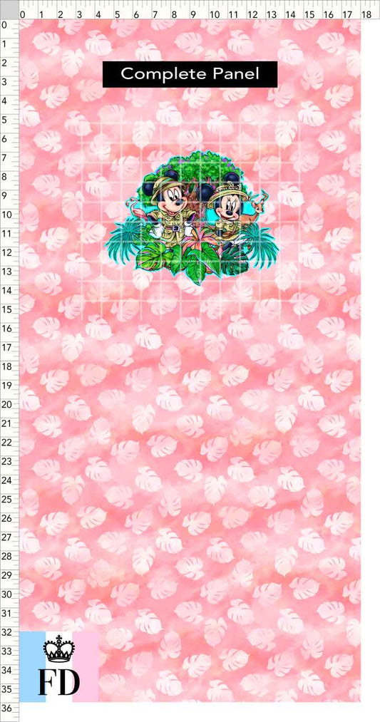 PREORDER - Safari Adventures - Panel - Safari Mice - Leaves Rose - CHILD or ADULT