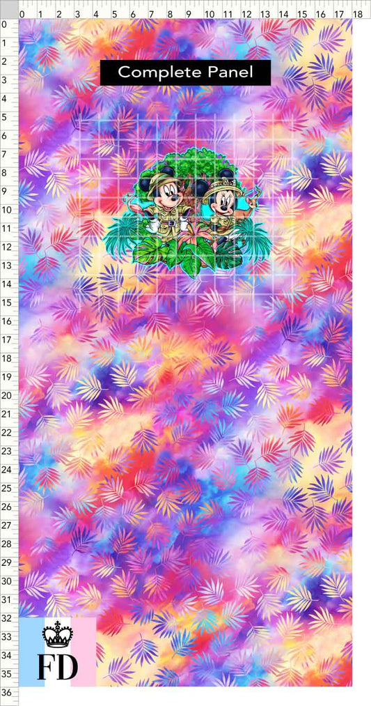 PREORDER - Safari Adventures - Panel - Safari Mice - Palms Colorful - CHILD or ADULT