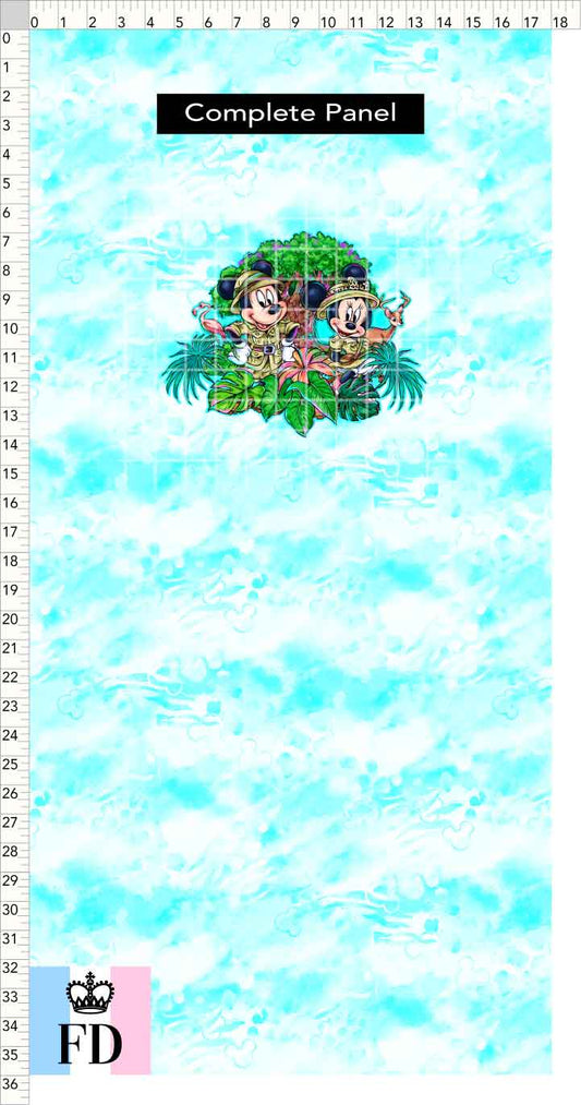 PREORDER - Safari Adventures - Panel - Safari Mice - Skin Turquoise - CHILD or ADULT
