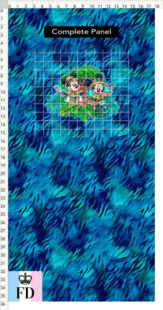 PREORDER - Safari Adventures - Panel - Safari Mice - Zebra Blue - CHILD or ADULT
