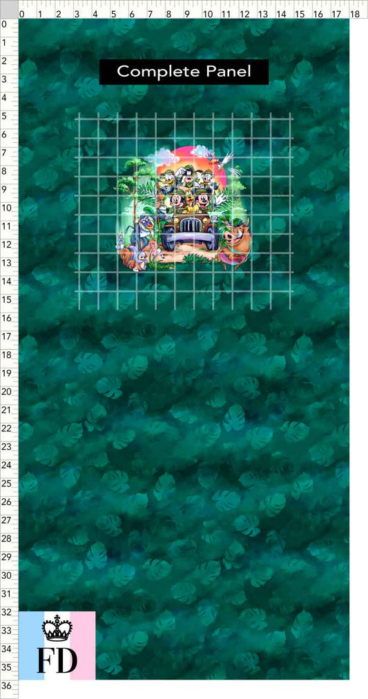 PREORDER - Safari Adventures - Panel - Safari Time - Leaves Emerald - CHILD or ADULT