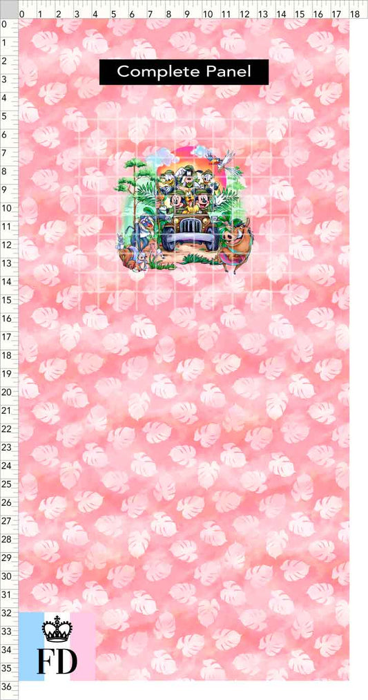 PREORDER - Safari Adventures - Panel - Safari Time - Leaves Rose - CHILD or ADULT