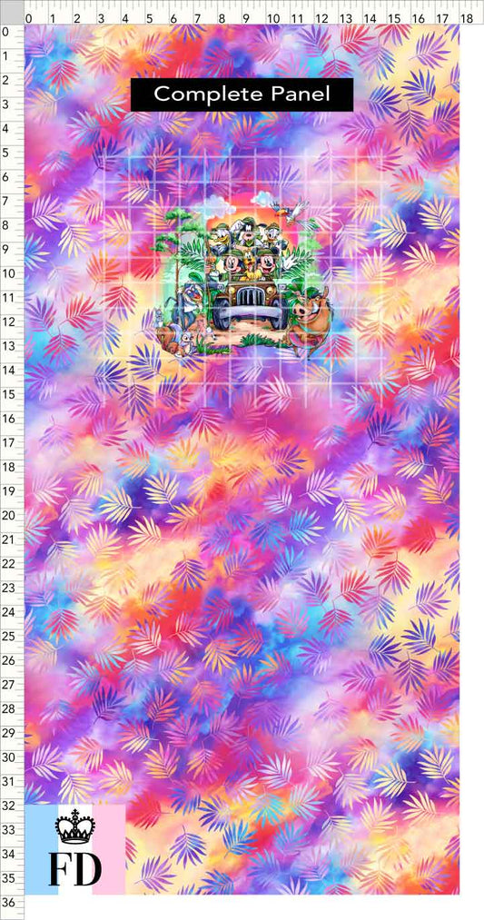 PREORDER - Safari Adventures - Panel - Safari Time - Palms Colorful - CHILD or ADULT