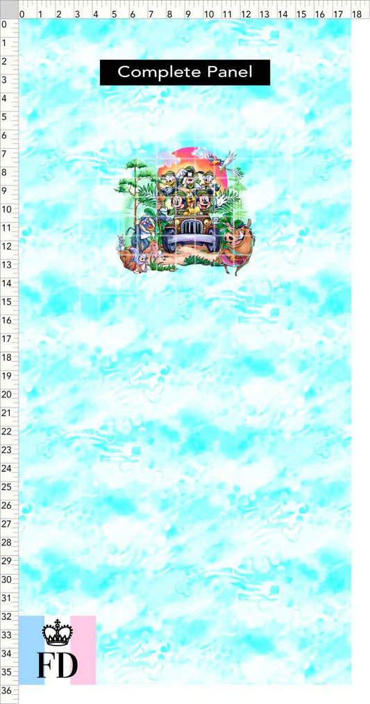 PREORDER - Safari Adventures - Panel - Safari Time - Skin Turquoise - CHILD or ADULT
