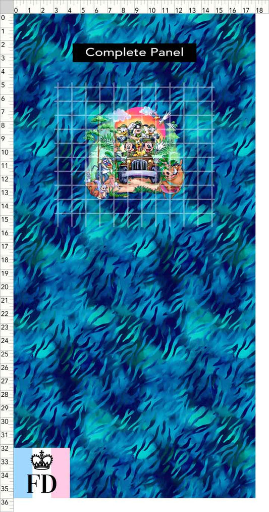 PREORDER - Safari Adventures - Panel - Safari Time - Zebra Blue - CHILD or ADULT