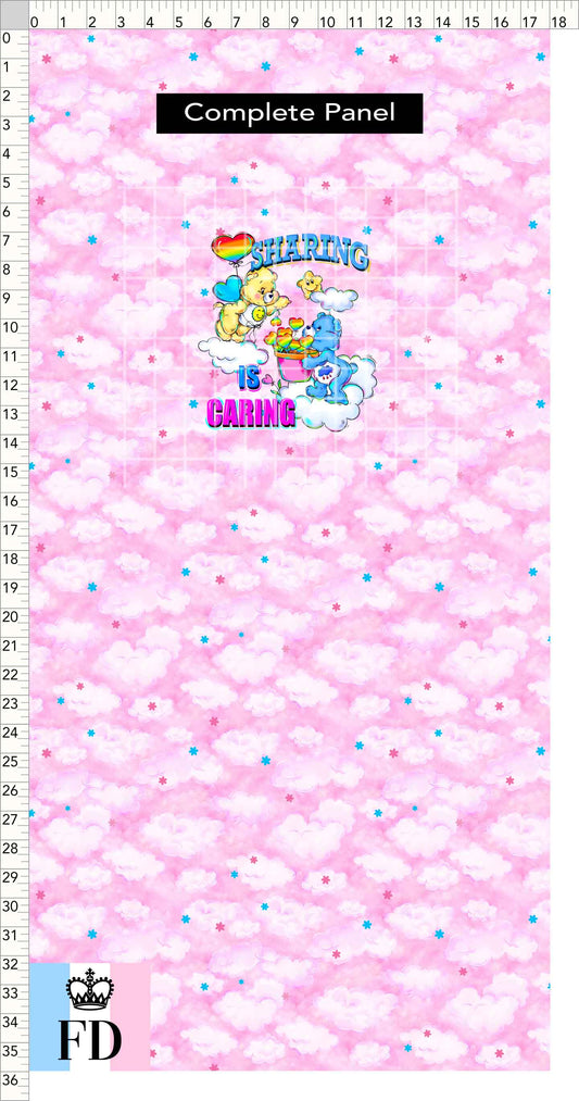 PREORDER - Rainbow Bears - Panel - Sharing - Clouds Pink - CHILD