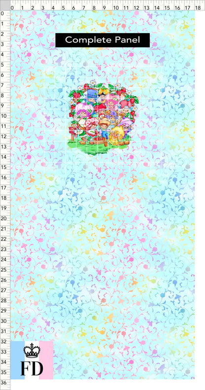 PREORDER - Short-Berry Friends - Panel - Short-Berry Friends - Foliage Aqua - CHILD or ADULT