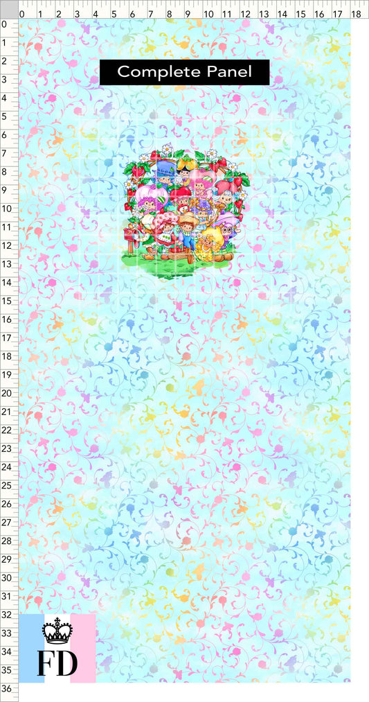 PREORDER - Short-Berry Friends - Panel - Short-Berry Friends - Foliage Aqua - CHILD or ADULT