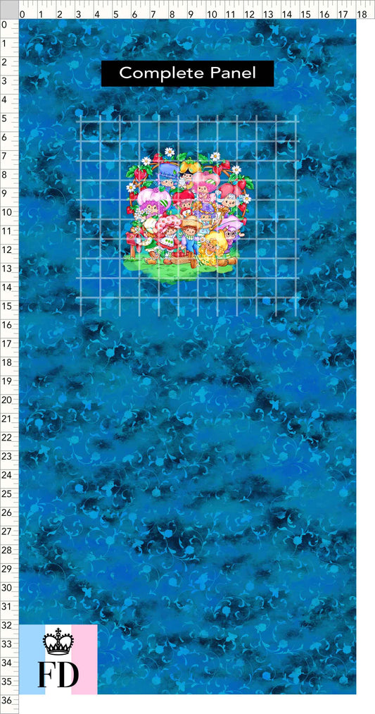 PREORDER - Short-Berry Friends - Panel - Short-Berry Friends - Foliage Blue - CHILD or ADULT