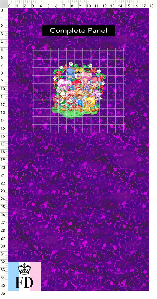 PREORDER - Short-Berry Friends - Panel - Short-Berry Friends - Foliage Purple - CHILD or ADULT