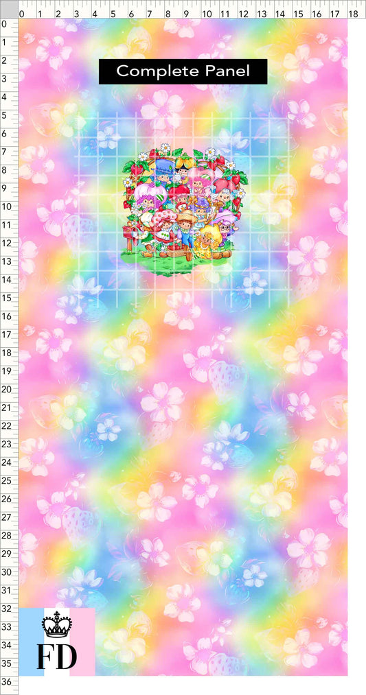 PREORDER - Short-Berry Friends - Panel - Short-Berry Friends - Strawberries Rainbow - CHILD or ADULT