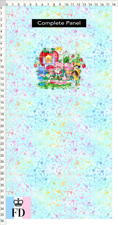 PREORDER - Short-Berry Friends - Panel - Short-Berry Girls - Foliage Aqua - CHILD or ADULT