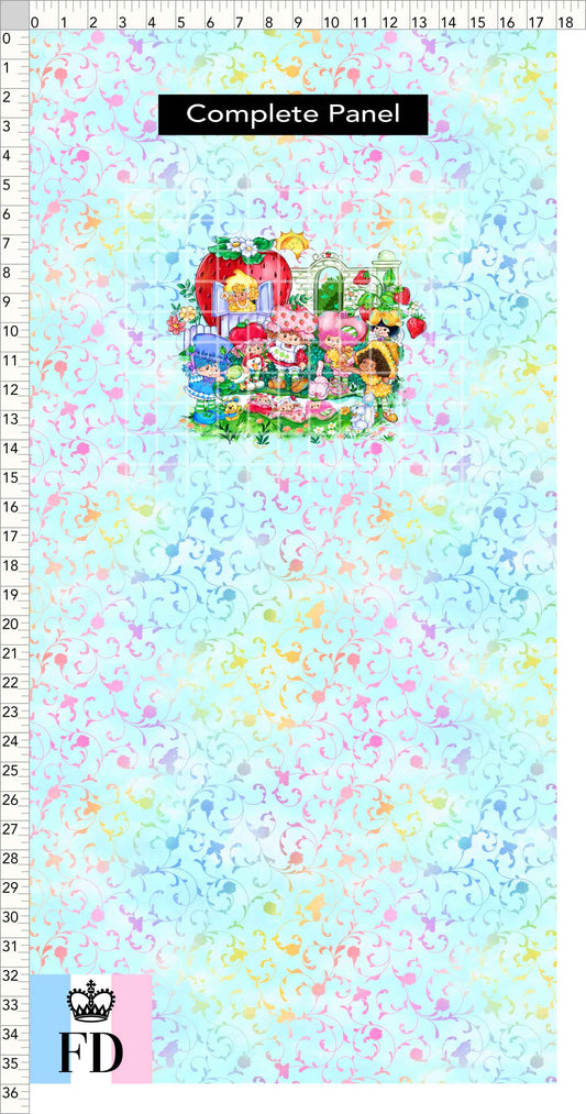 PREORDER - Short-Berry Friends - Panel - Short-Berry Girls - Foliage Aqua - CHILD or ADULT