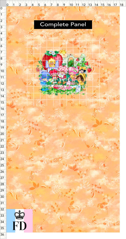 PREORDER - Short-Berry Friends - Panel - Short-Berry Girls - Leaves Apricot - CHILD or ADULT