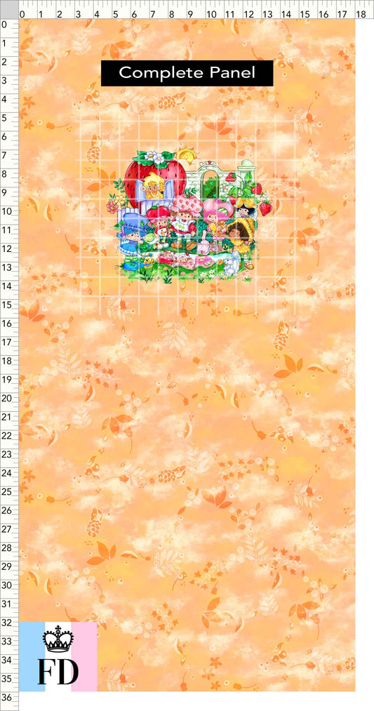 PREORDER - Short-Berry Friends - Panel - Short-Berry Girls - Leaves Apricot - CHILD or ADULT