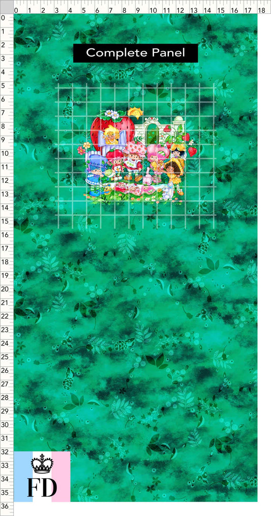 PREORDER - Short-Berry Friends - Panel - Short-Berry Girls - Leaves Green - CHILD or ADULT