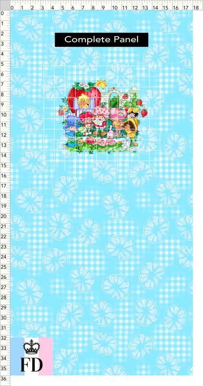 PREORDER - Short-Berry Friends - Panel - Short-Berry Girls - Lemons Light Blue - CHILD or ADULT