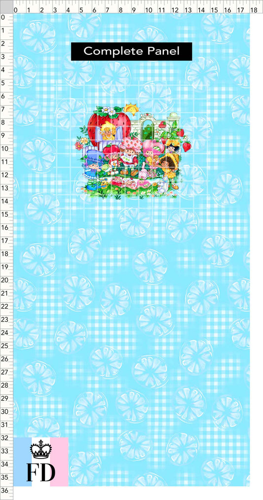 PREORDER - Short-Berry Friends - Panel - Short-Berry Girls - Lemons Light Blue - CHILD or ADULT