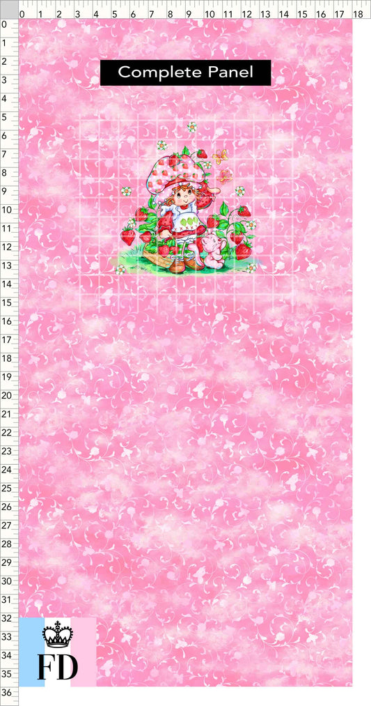 PREORDER - Short-Berry Friends - Panel - Strawberry - Foliage Pink - CHILD or ADULT