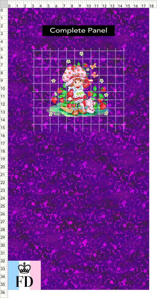 PREORDER - Short-Berry Friends - Panel - Strawberry - Foliage Purple - CHILD or ADULT