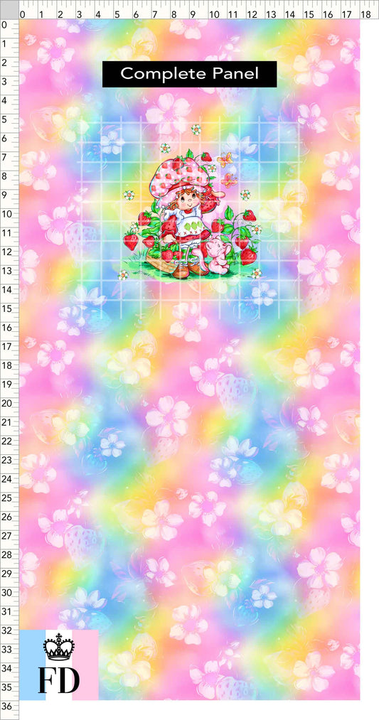 PREORDER - Short-Berry Friends - Panel - Strawberry - Strawberries Rainbow - CHILD or ADULT