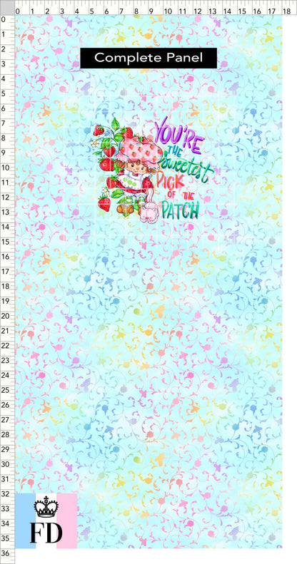 PREORDER - Short-Berry Friends - Panel - Sweetest Pick - Foliage Aqua - CHILD or ADULT