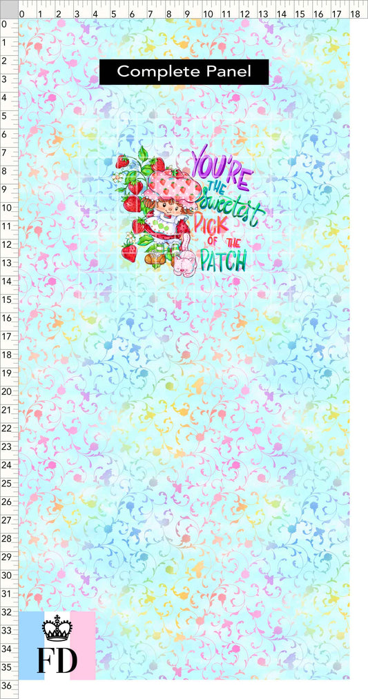 PREORDER - Short-Berry Friends - Panel - Sweetest Pick - Foliage Aqua - CHILD or ADULT