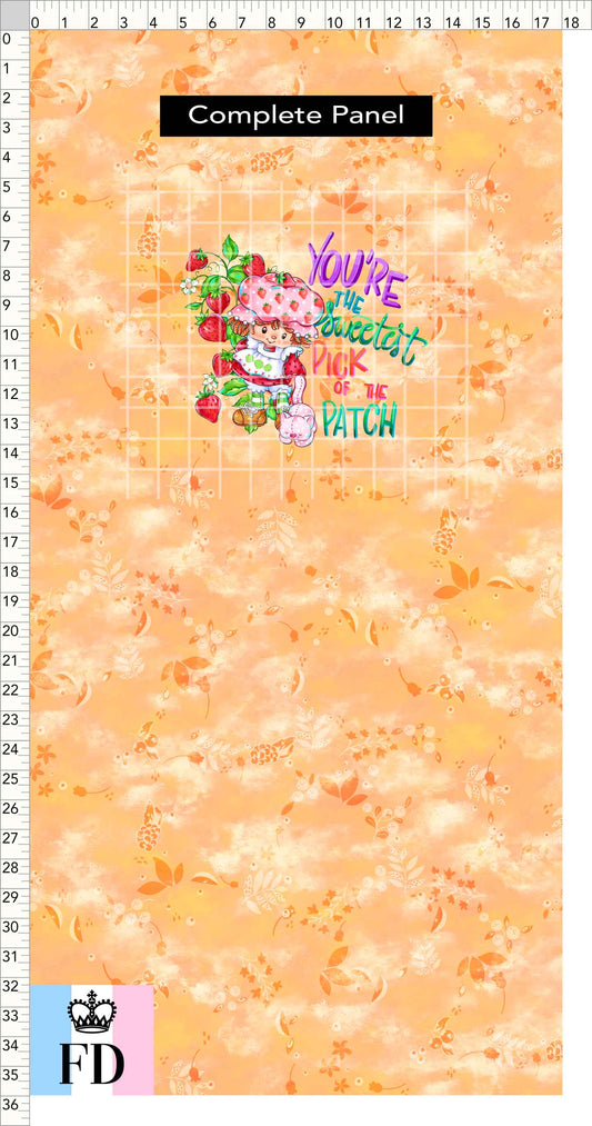 PREORDER - Short-Berry Friends - Panel - Sweetest Pick - Leaves Apricot - CHILD or ADULT