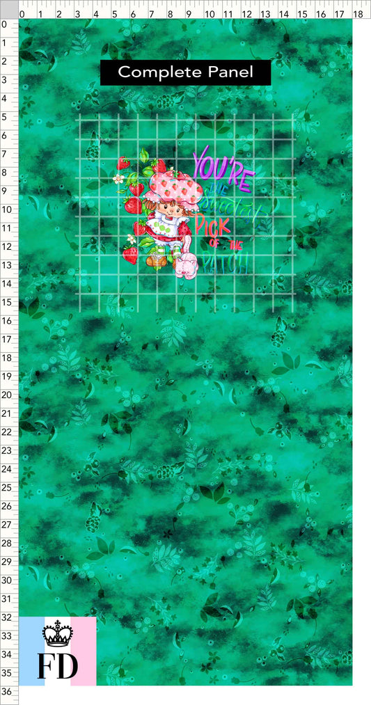 PREORDER - Short-Berry Friends - Panel - Sweetest Pick - Leaves Green - CHILD or ADULT