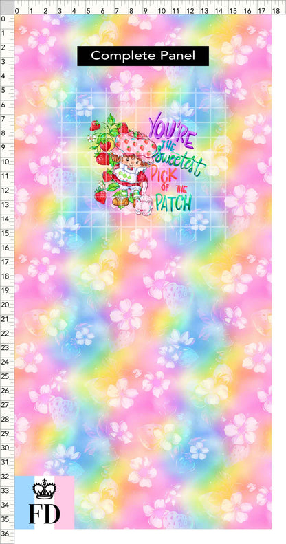 PREORDER - Short-Berry Friends - Panel - Sweetest Pick - Strawberries Rainbow - CHILD or ADULT