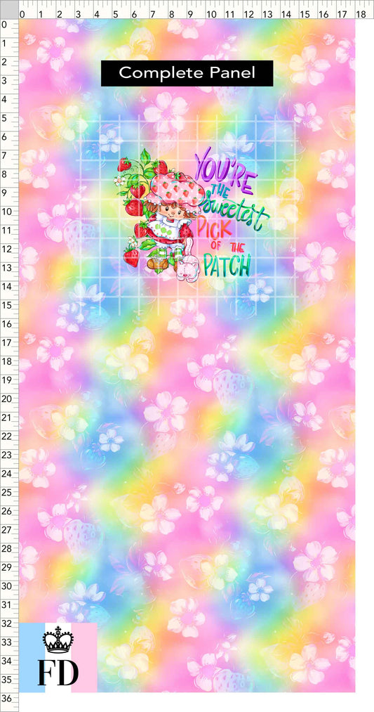 PREORDER - Short-Berry Friends - Panel - Sweetest Pick - Strawberries Rainbow - CHILD or ADULT