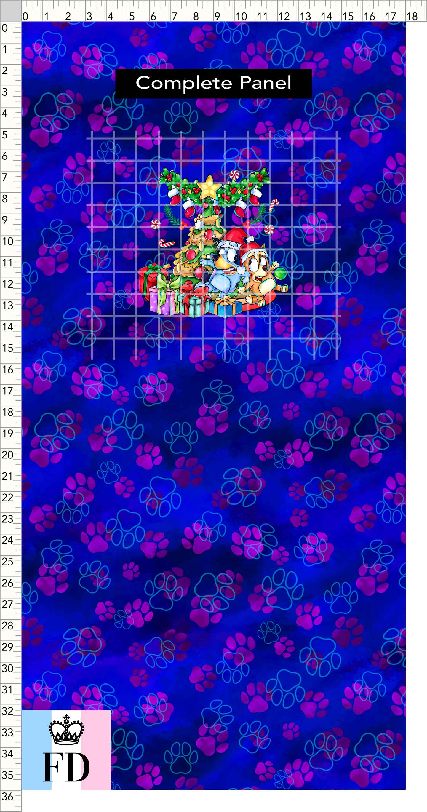 PREORDER - Christmas Wackadoo! - Panel - Tree - Paws Blue - CHILD or ADULT